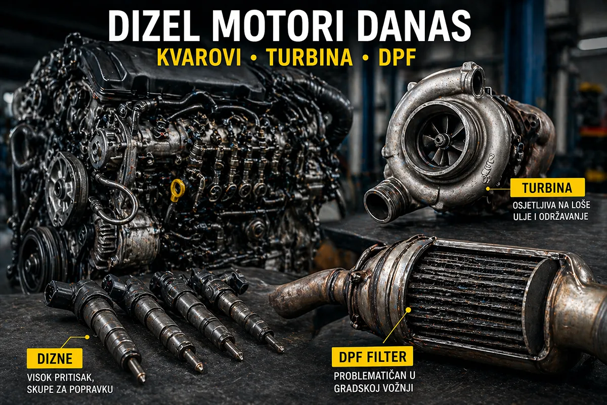 dizel motori danas kvarovi turbina dpf