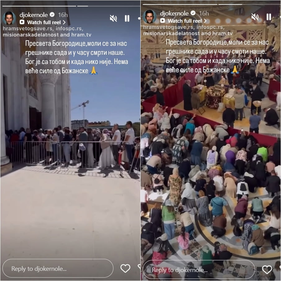 Đoković o Pojasu Presvete Bogorodice: „Bog je sa tobom i kada niko nije“